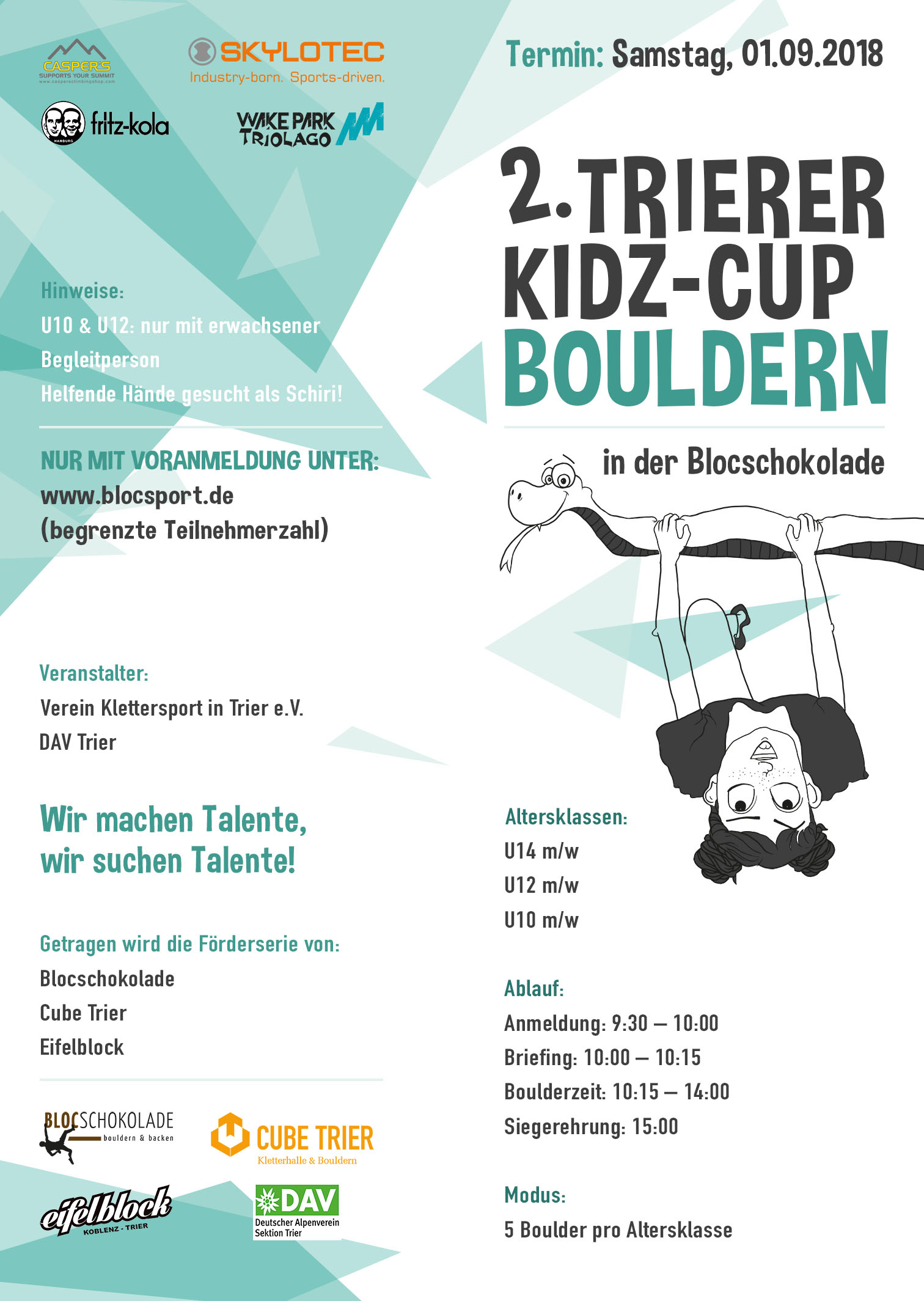 Poster für 2. Trierer KIDZ-Cup Bouldern