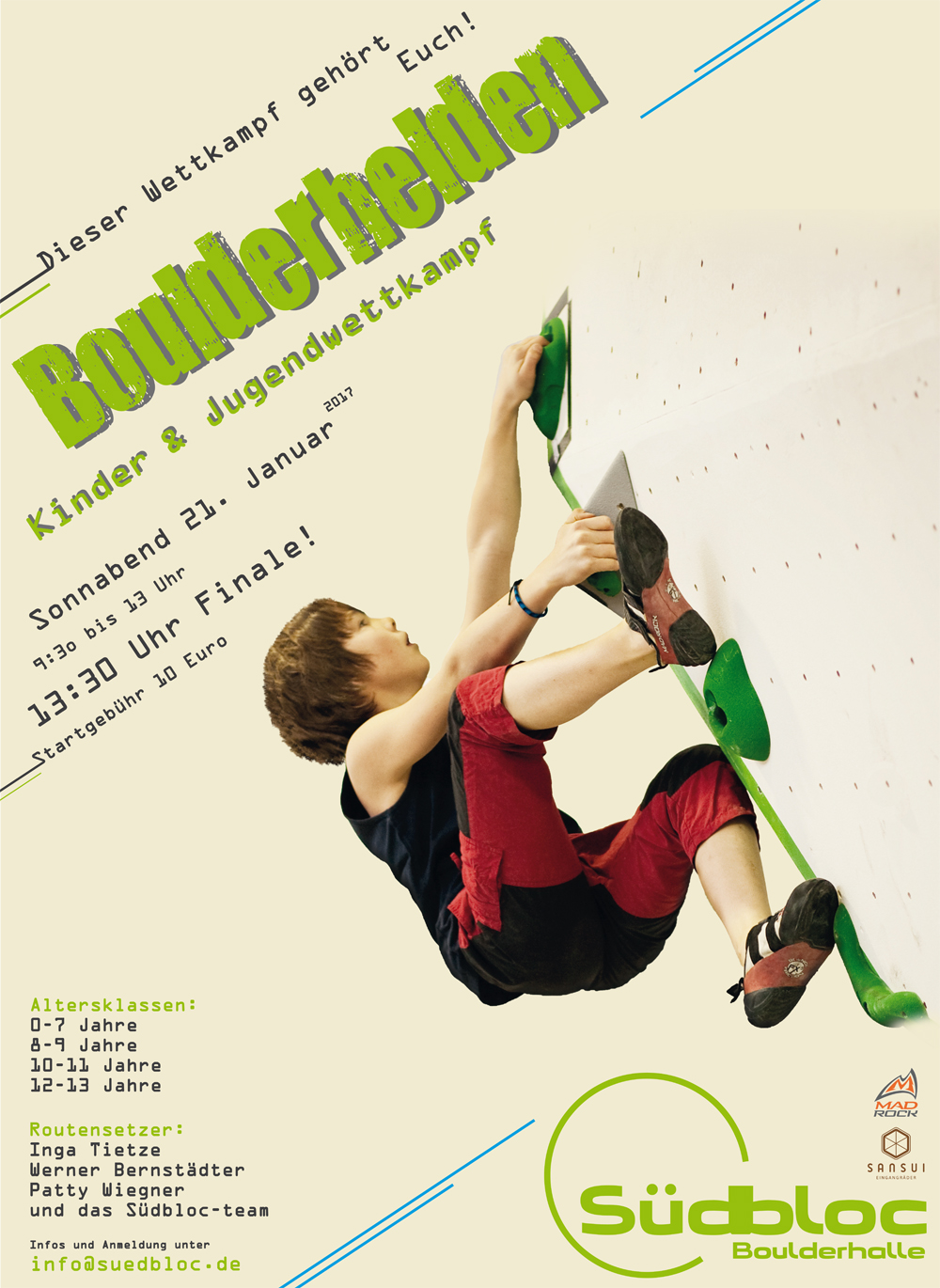 Poster für Boulderhelden 3.0 - Südbloc Kinderwettkampf