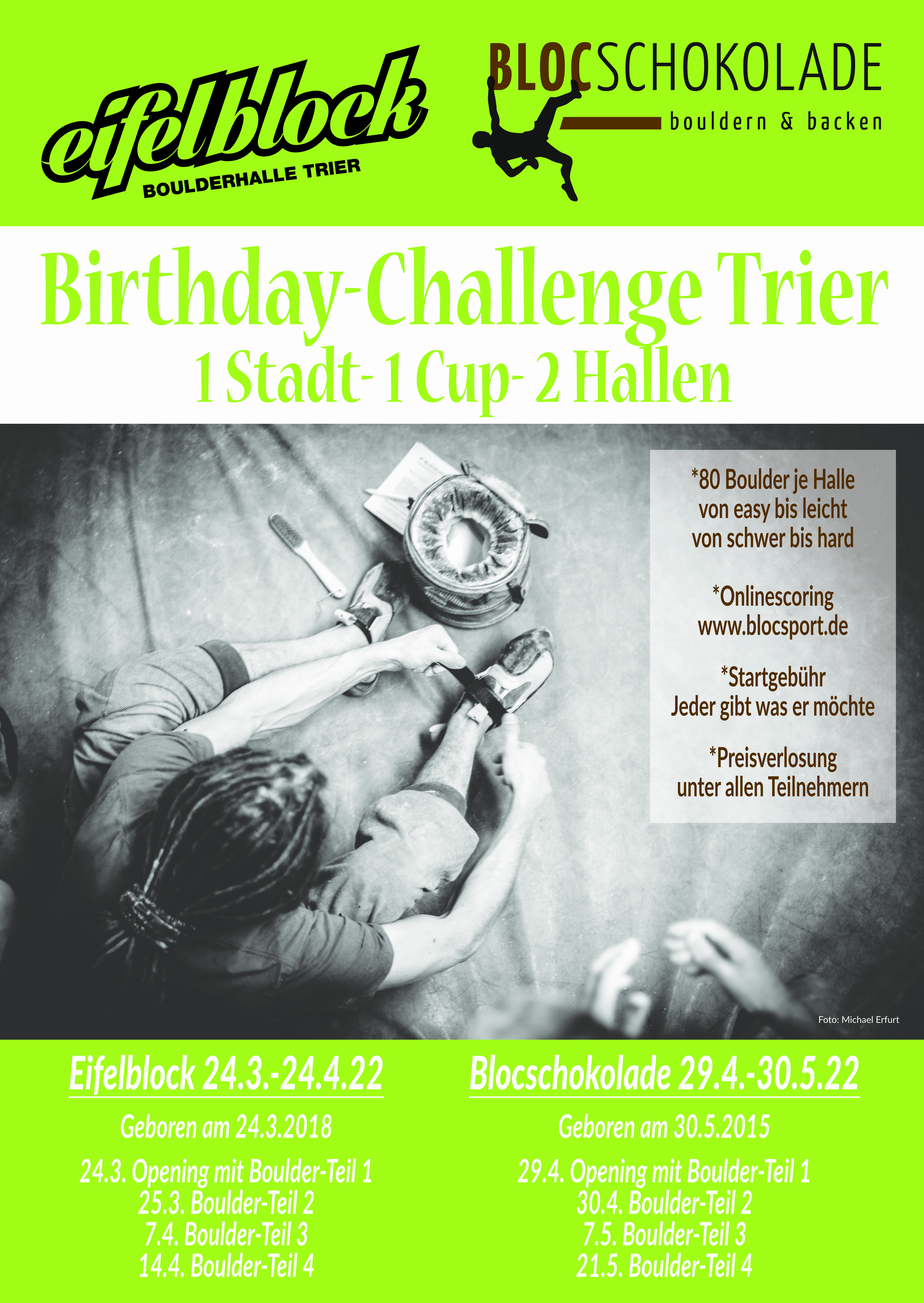 Poster for Birthday Challenge Trier EIFELBLOCK &amp; BLOCSCHOKOLADE