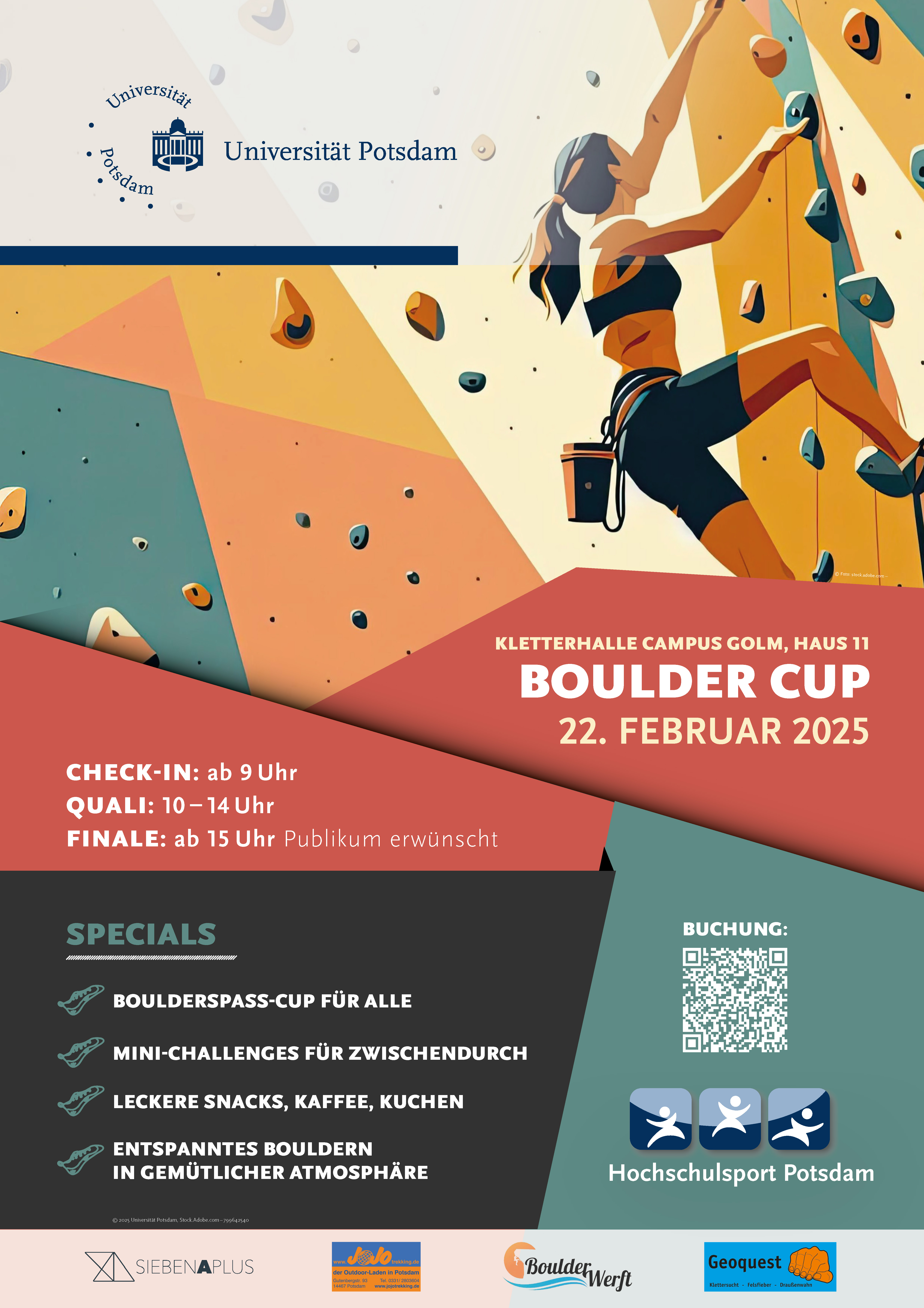 Poster für Boulder Cup 2025 Hochschulsport der Uni Potsdam