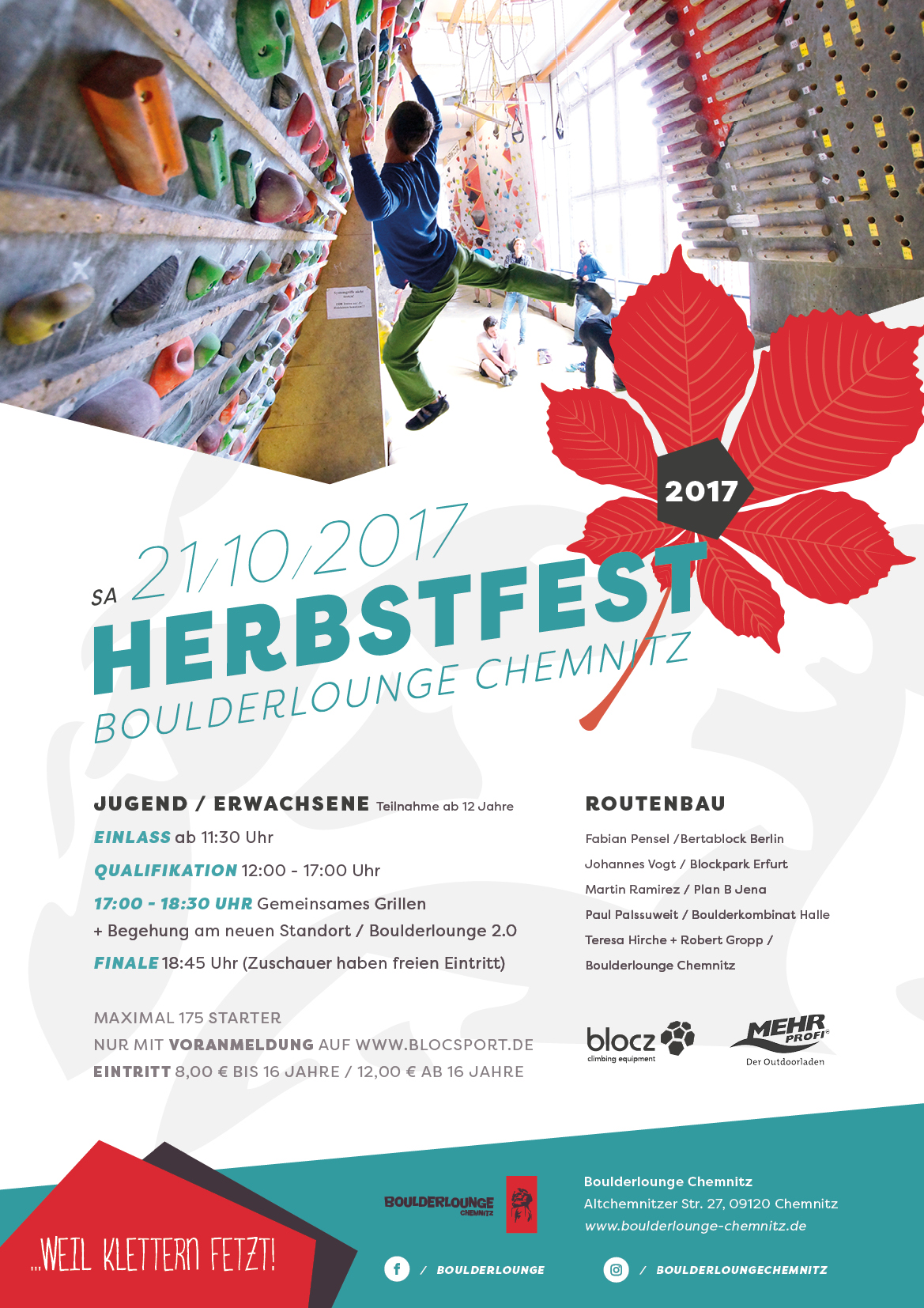 Poster für Boulderlounge Herbstfest 2017