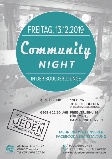 Poster for Community Night / 13.12.19
