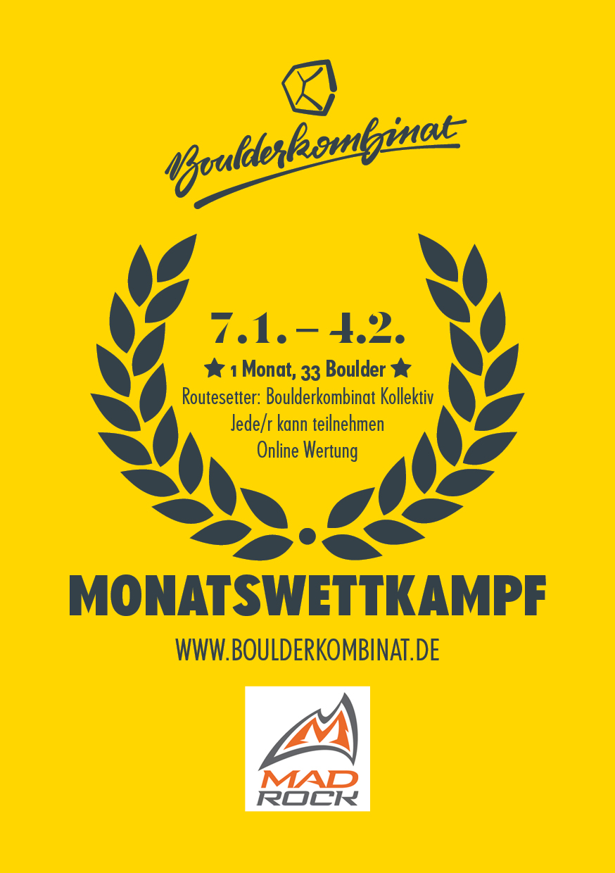 Poster für Boulderkombinat Monatswettkampf 2019-01