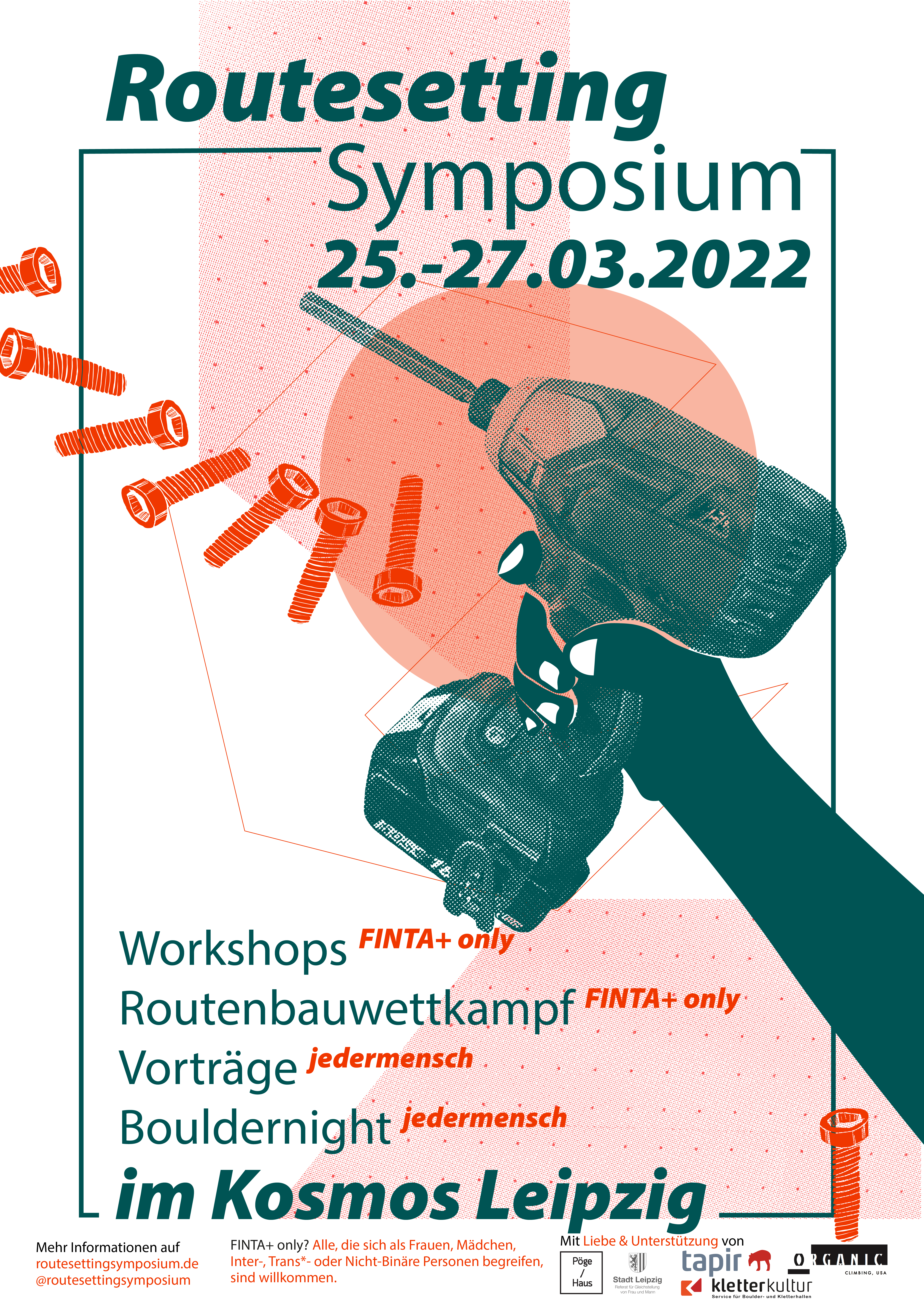 Poster for Schraubwettkampf Routesetting Symposium